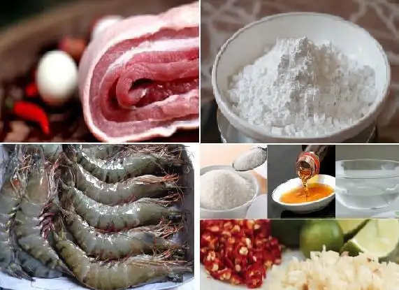 Nguyên liệu làm bánh bột lọc Huế.